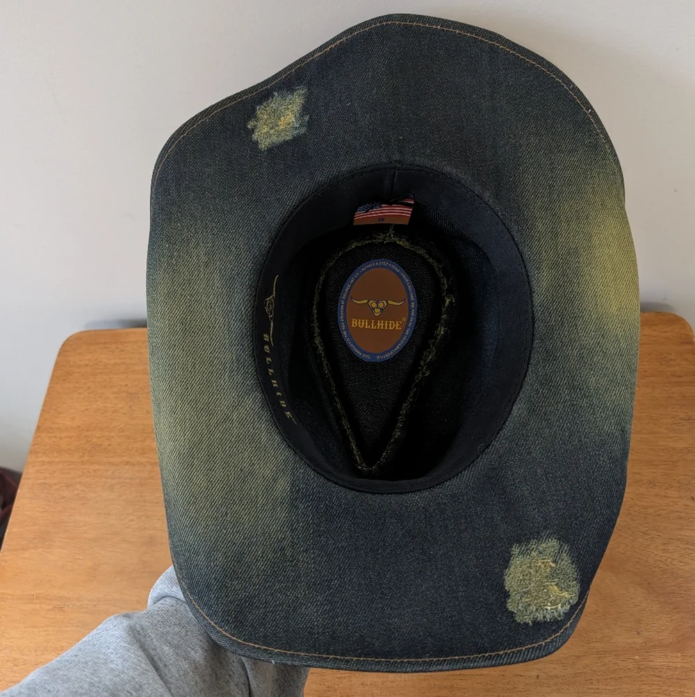 Bullhide Nonstop‎ Cowboy Hat Denim Distressed Western Small